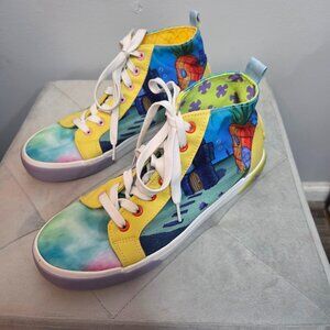 Ground Up SpongeBob SquarePants Men's Graphic high-top Sneakers, Size 8 1/2